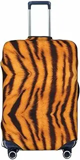 [CADREWY] Tiger Striped Pattern Print Travel Suitcase Cover Luggage Protector with Elastic Anti Scratch for Carry On, Black, Medium