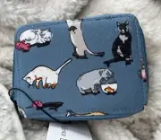 Vera Bradley CAT'S MEOW Travel Pill Case Box Blue w Kittens NWT