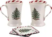 [Spode] Christmas Tree Peppermint Mug and Coaster, Set of 2