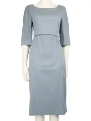 Blue Bow Tie Midi Dress