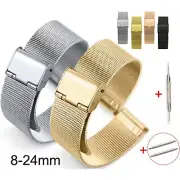 High Quality Stainless Steel Milanese Watch Strap Metal Mesh Wrist Band 8-24mm