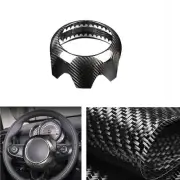 For MINI F54 F55 F56 F57 F60 Carbon Fiber Black Car Inner Steering Wheel Cover (for: Mini)