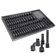 Carquest 63 Piece 6 Point SAE & Metric Pro Tech Impact Socket Set - 949012