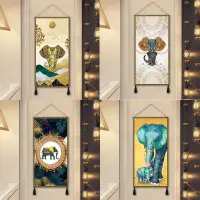 在飛比找蝦皮商城精選優惠-【台灣熱賣】】輕奢大象玄關裝飾畫 掛畫客廳餐廳招財壁畫 掛毯