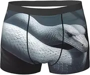 [QMNEHJ] White Snake Men's Boxer Briefs Breathable Stretch Underwear Moisture-Wicking Trunks for Men