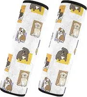 Car Seat Belt Pads 2 Pcs Breathable Car Seatbelt Shoulder Cover Camera Bag Strap Cover Car Accessories for Adults Youth Kids M Cartoon Bulldog