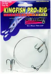 C&H CH-KPR-06 Kingfish Pro Rig Two #6 4x Treble Hooks AFW Tooth Proof