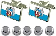 [Select Gifts] Shirt Dress Studs Torun City Poland Flag Cufflinks