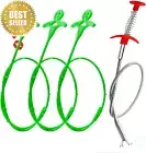 3-Pack Snake Drain Cleaner for Thinner Pipes + 1 Metal Plumbing Snake - Kitchen