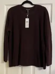 NWT $228 Eileen Fisher Cassis Italian Merino Wool Pullover L XL