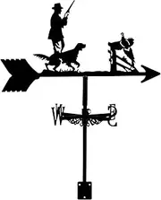 Wind vanes, Outdoor Garden Hunter and Hound Metal Weathervane Retro Weather Vane Yard Direction Wind Speed Direction Indicator for Farm Yard Gazebo Decorations