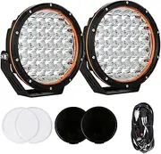 LED Offroad Driving Lights Spotlights 9inch Round Black Work Headlights Fog Lamp Universal Fit