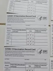 CDC Vaccination Cards Blank Lot Of 5