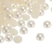 300pcs Flatback Pearls 12mm ABS Plastic Half Round Dome Pearls, Beige