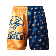 West Coast Eagles AFL AF9263 Boys Team Logo Printed Satin Boxer Shorts New