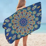 Red Yellow Blue Oriental Paisley Mandala Microfiber Beach Towel