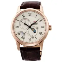 在飛比找Yahoo奇摩購物中心優惠-ORIENT 東方錶 三眼日月星辰 機械錶(SAK00001