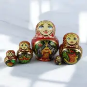 Nesting Dolls 3" 5 Piece, Scarlet Flower Set Russian Matryoshka Fairytale Set