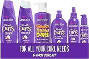 Aussie Miracle Curls Set: Shampoo, Conditioner, Deep Hydration, Spray Gel, Detangling Milk, and Oil Hair Treatment, Curl Oil, Coconut & Jojoba, Frizz Control, 6 Pieces