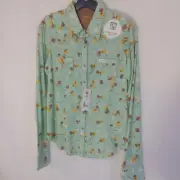 20X Twenty X Wrangler Women's Green Floral Long Sleeve Pearl Snap Top Size S NWT