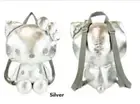 Sanrio Hello Kitty Plush Backpack/ Metallic Body Backpack Silver Japan "NEW"