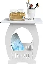 Small Side Table, White Nightstand Coffee End Table, Multifunctional Modern End Stand, Narrow Side Stand Couch, Elegant Bedside Table for Bedroom, Living Room and Offiice Decoration