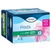 Tena InstaDRY Long Length Pads X 8 (Limit 4 per order)