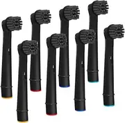 WuYan 8pcs Bamboo Charcoal Replacement toothbrush head Compatible with Braun, for Pro Health/Triumph/Advance Power/3D Excel, Black
