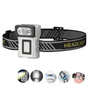 Smiling Shark TD-0172 Motion Sensor Headlight, Rechargeable LED Headlamp, Three-Color Light Source Headlight Induction C