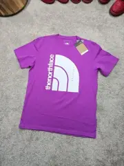 The North Face Shirt Mens Medium Purple Cotton Front Logo Outdoor Base Layer NWT