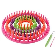 novelinks Round Knitting Looms Set - Set of 5 Plastic Looms Knitting with 1 Knit