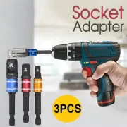 Socket Adaptor Set Hex Shank Extension Drill Bits 1/2" 1/4" 3/8" Impact Driver