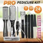 8/24pcs Manicure Foot Pedicure Kit Rasp File Remover Scraper Nail Care Tool Set