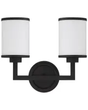 Crystorama Bryant 2-Light Black Forged Wall Mount
