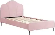 Artiss Bed Frame King Single Size Velvet Pink OLAN