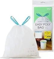 Nexta Plastic Bags, Trash Bags, Easy Plastic Bags with Strings, 1.2 gal (6 L), 15 Pieces, Approx. 14.2 x 13.8 inches (36 x 35