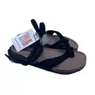 Muk Luks Estelle Terra Braided Sandals Black Ankle Vegan Foam Womens Size 8