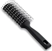 Detangling Brush Vent Hair brush for Blow Drying, Styling Brush Vented Hair Brush for Men and Women, Mens Ventd Hair Brush with Ball Tipped Bristles For Wet Short Curly Straight Hair Blow (Black)