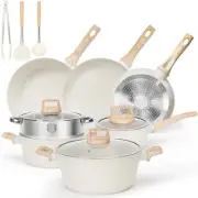 13 Piece Pots and Pans Set - Safe Nonstick Cookware Detachable Handle