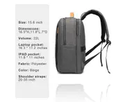 HOMCOMY Men's Backpack, Laptop Backpack, Waterproof travel Backpack, 15.6 Inch Laptop Backpack, Daypack, carry on backpack with USB