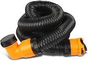 Labymos RV Sewer Hose 3-inch Sewage Pipe for RV Camper Shrinkage Length 1.3meter Stretch Length 4.8m