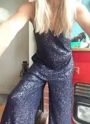 Sass & Bide "Disco Devil" Sequin Embellished Jumpsuit sz 40 (10)