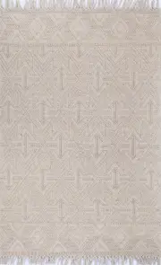 Diego Geometric Brown Wool Rug