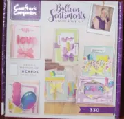 Crafter’s Companion #19 Balloon Sentiments Stamp & Die Kit Makes 18 Cards NEW