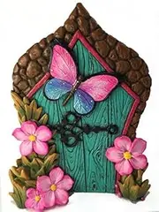 GlitZGlam Miniature Butterfly Fairy Door for The Enchanted Garden Fairies and Gnomes. A Fairy and Lawn Gnome Garden Accessory
