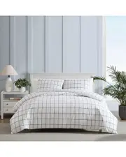 Nautica 200 Thread Count Plot Percale Duvet Cover Set