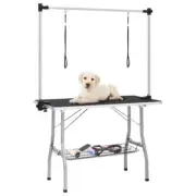 Adjustable Pet Grooming Table Dog Cat Folding Foldable Mobile Travel Pole Basket