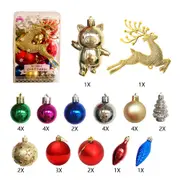 30PCS Christmas Ball Ornaments Set Hanging Christmas Ball Baubles for Xmas Tree Holiday Party Decorations -Muiltcolor