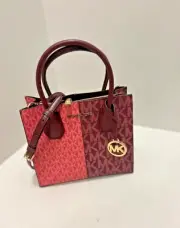 Michael Kors Medium Messenger Satchel Crossbody Bag Handbag MK Signature Purse