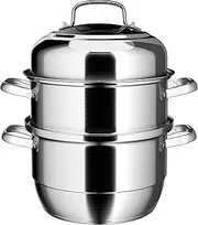 VENTION Large Induction Steamer (30cm), 3 Tier Stainless Steel Pot for Cooking, 11 9/10 Inch Steam Pot for Dumplings